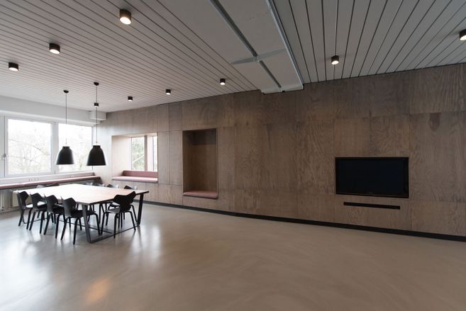 A school class room with double glazed windows